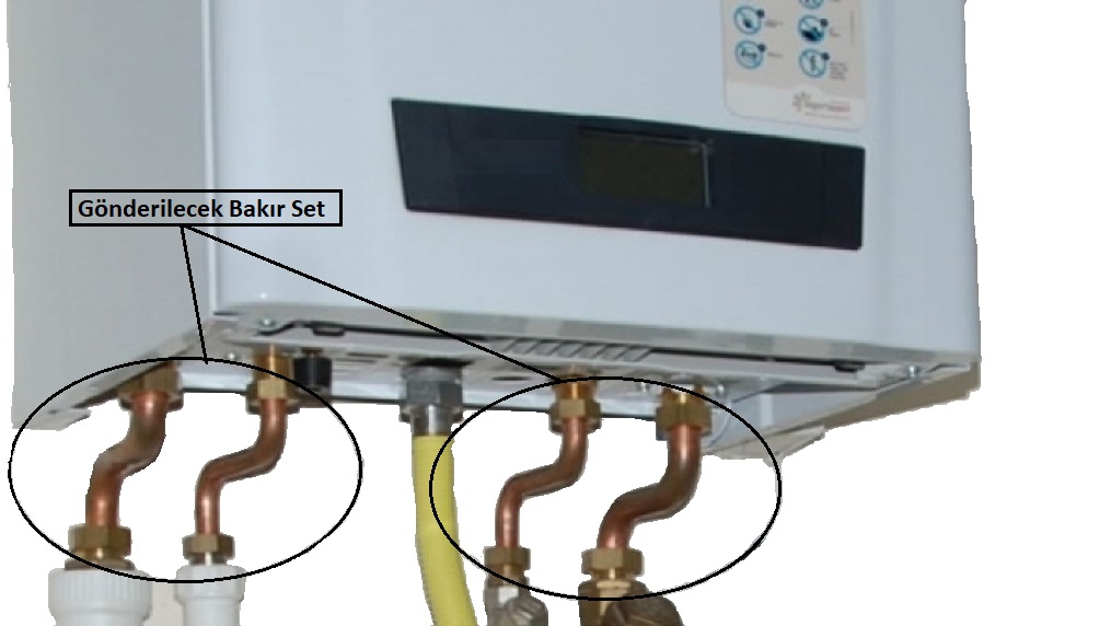 Kombi Alt Bağlantı Seti Metal Bakır S li boru