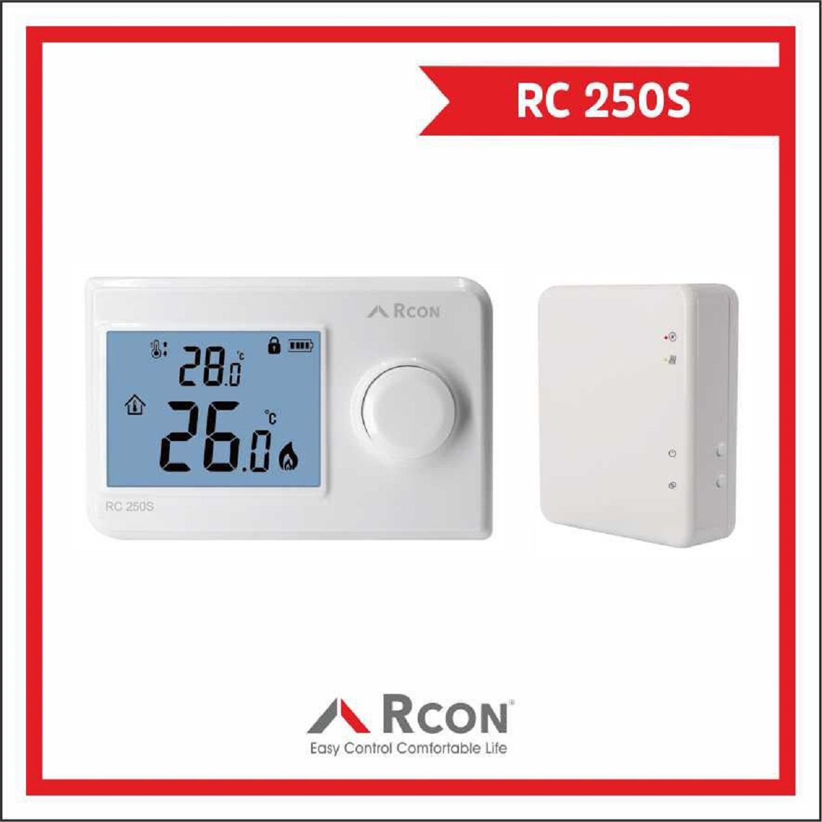 Rcon RC 250S Kablosuz Oda Termostatı Büyük Dijital Ekran