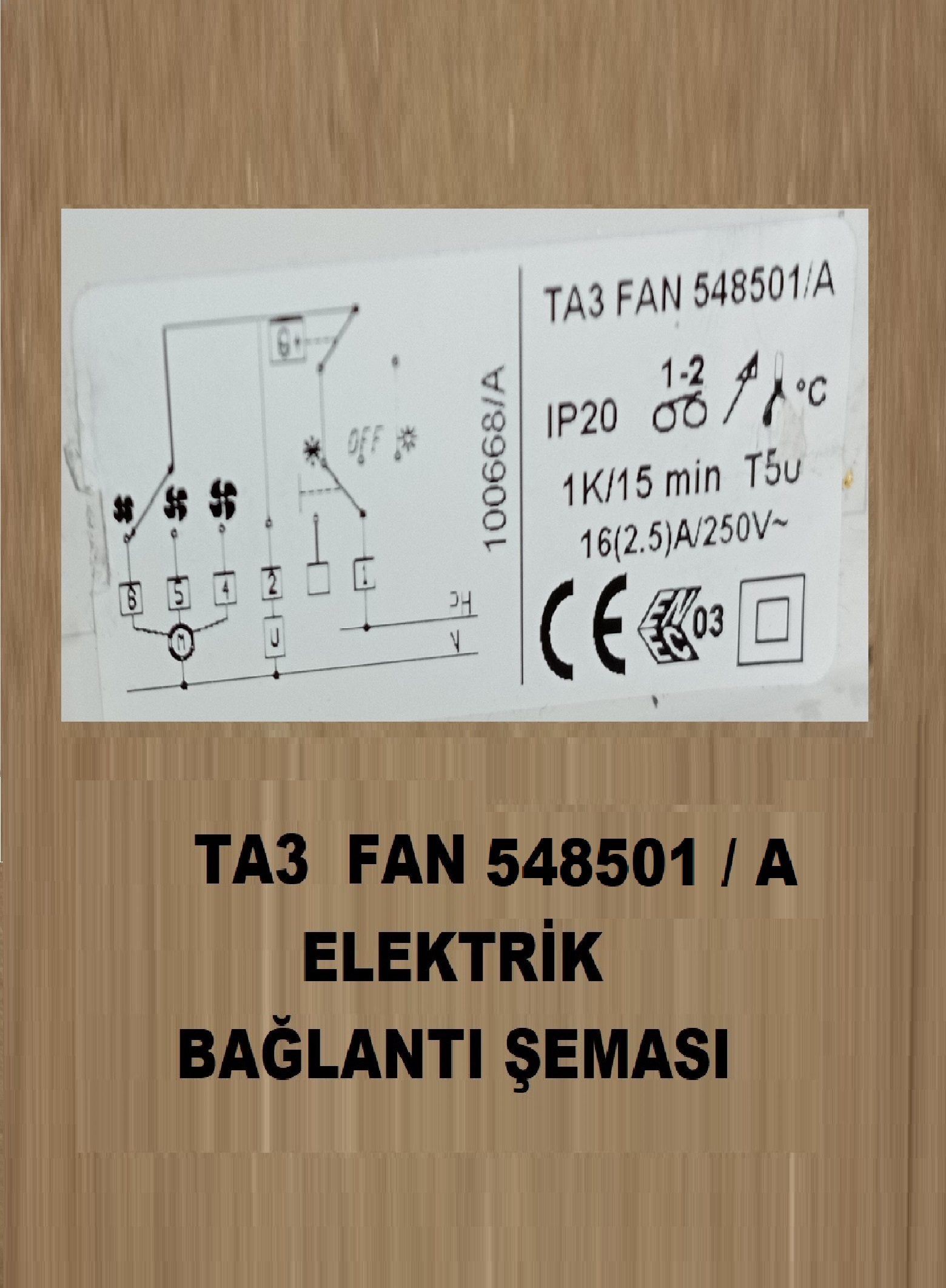 IMIT 548501/A Fan TA3 FanCoil Fankoil On/off Kablolu