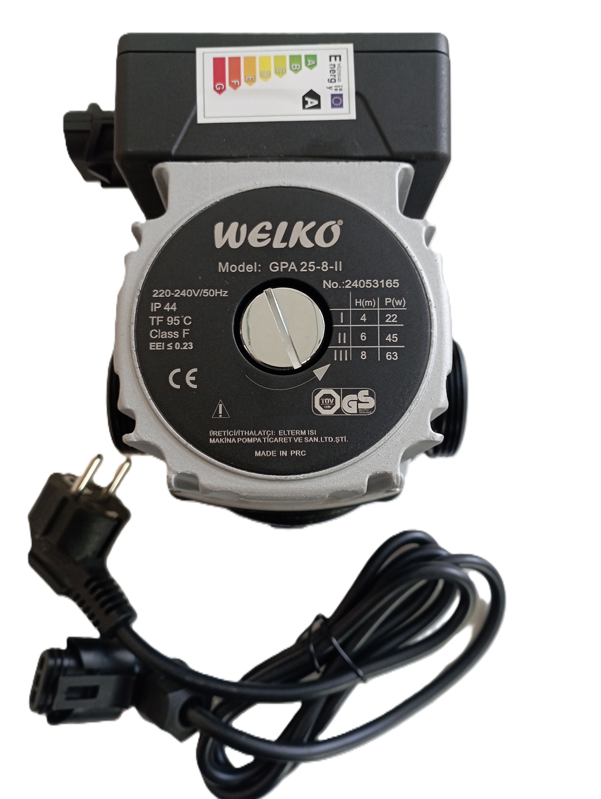 Welko Gpa 25-8-II frekans Konvertörlü 18-30.000 Kazan için Sirkülasyon Pompası 8 mss 4,2 m3/h