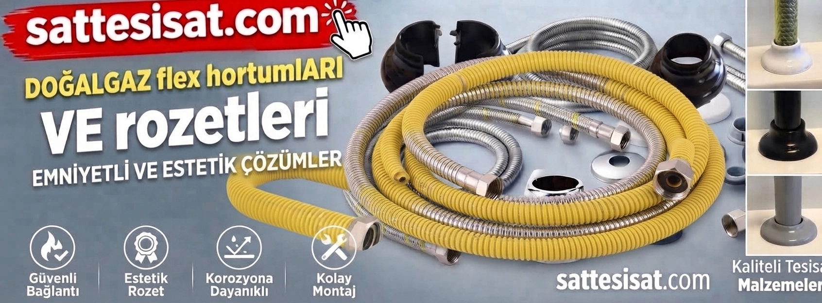 flexi rozeti, hortum rozeti, doğalgaz flex rozeti, ocak rozeti, beyaz, siyah gri, krom renk, rozet 2 parçalı